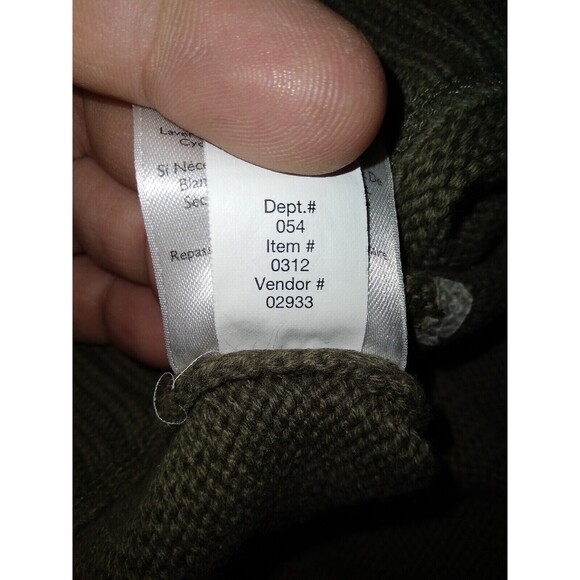 Eddie Bauer Men's TXL Army Green Crewneck Sweater - Picture 7 of 7